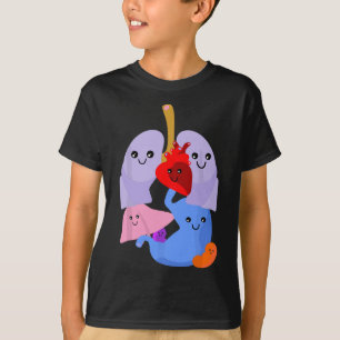Camiseta Fisiologia Anatômica Pulmões Cardíacos Órgãos Vita