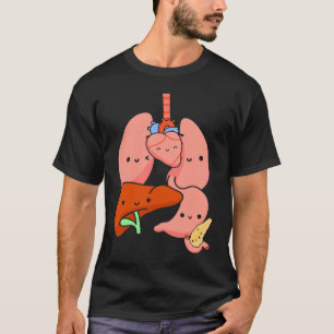 Camiseta Fisiologia Anatômica Pulmões Cardíacos Órgãos Vita