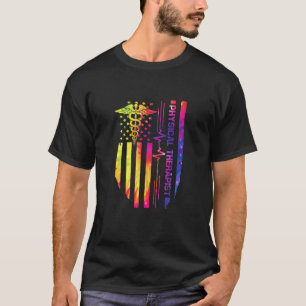 Camiseta Fisioterapeuta Patriótico Bandeira EUA Tie Dye FT