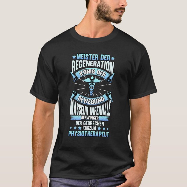Camiseta Fisioterapeutas de Regeneração Dizendo Masseur (Frente)