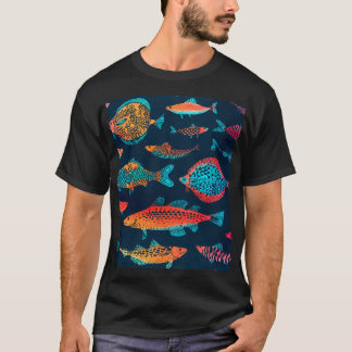Camiseta Fissuras por aquarela: Azul Profundo sem costura