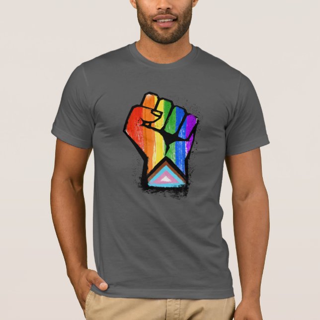 Camiseta Fist do Orgulho de Progresso (Frente)