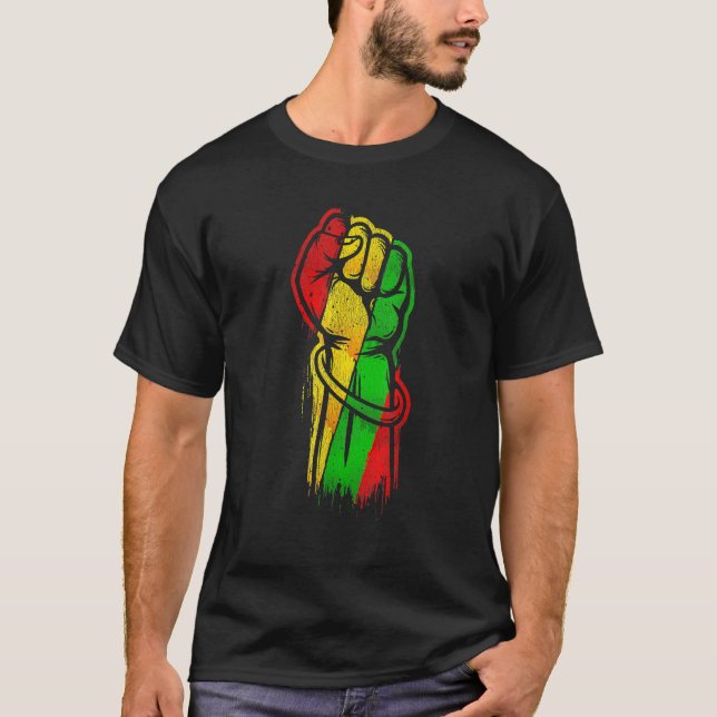 Camiseta Fist Hand Black History Month Afro African Pride M (Frente)