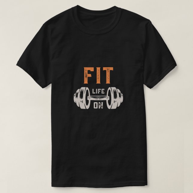 Camiseta Fit Life On Barbell Fitness Shirt (Frente do Design)