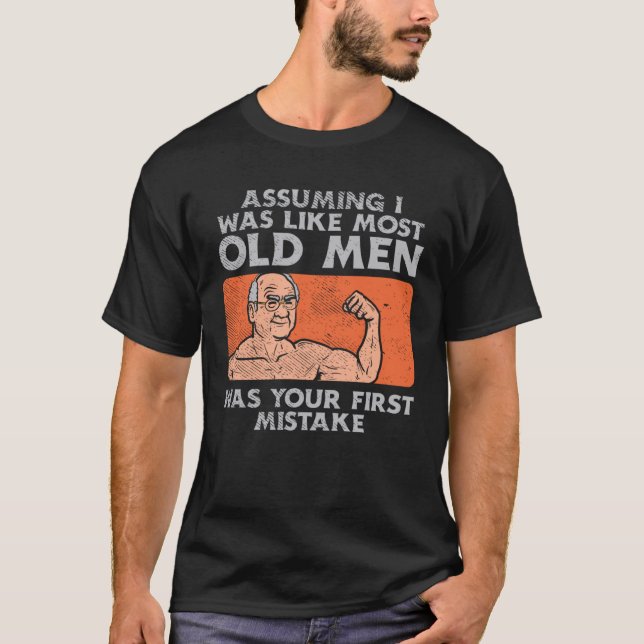 Camiseta Fit Old Man Weightlifting Workout (Frente)