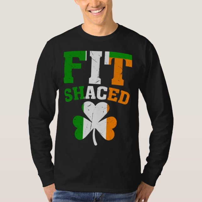 Camiseta Fit Shaced Irish  St Patricks Day Shamrock drinkin (Frente)