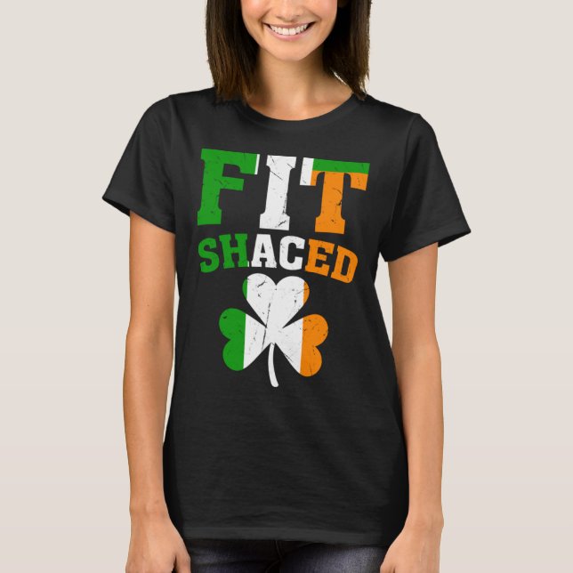 Camiseta Fit Shaced Irish  St Patricks Day Shamrock drinkin (Frente)