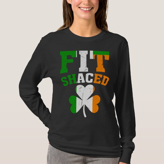 Camiseta Fit Shaced Irish  St Patricks Day Shamrock drinkin (Frente)