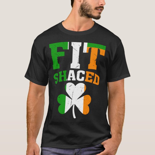 Camiseta Fit Shaced Irish  St Patricks Day Shamrock drinkin (Frente)