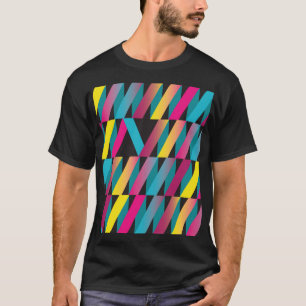 Camiseta Fita abstrato: Vintagem Geométrica Colorida.