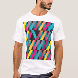 Camiseta Fita abstrato: Vintagem Geométrica Colorida.