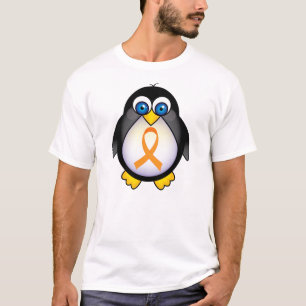 Camiseta Fita alaranjada do pinguim do presente da