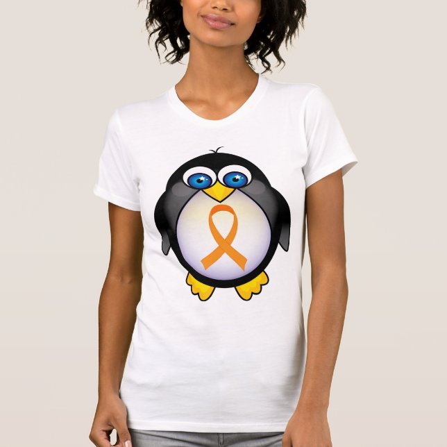 Camiseta Fita alaranjada do pinguim do presente da (Frente)