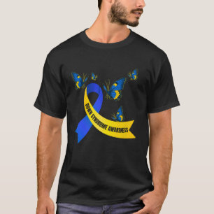 Camiseta Fita Amarela e Azul de Conscientização do Dia Mund