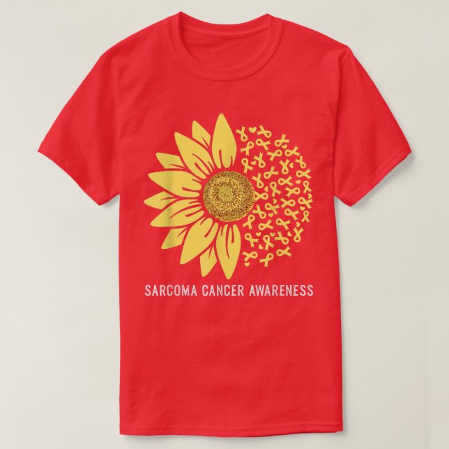 Camiseta Fita Amarela Flor de Sol Sensibilização para o Can (Frente do Design)