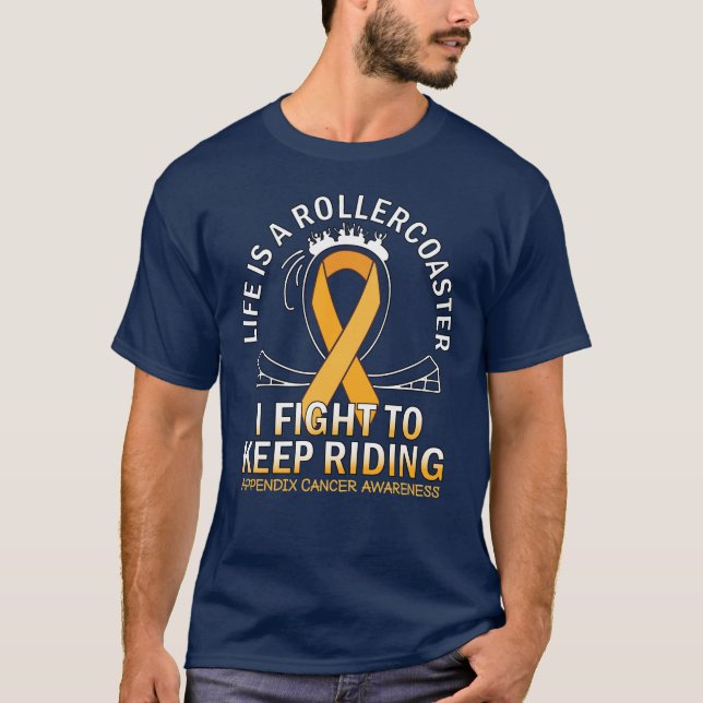 Camiseta Fita âmbar de reconhecimento do cancer de apêndice (Frente)