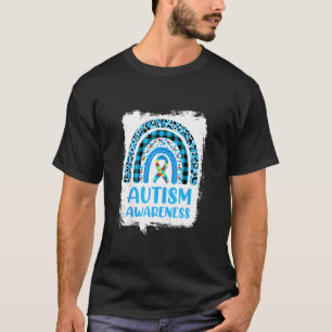 Camiseta Fita Arco-Íris Desbotada de Conscientização do Aut