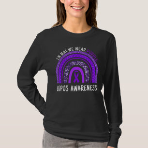 Camiseta Fita Arco-Íris Em Maio Vestimos Lúpus Roxo Awarene