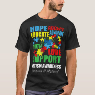 Camiseta Fita Autismo - Esperança Fé Amor Conscientização d