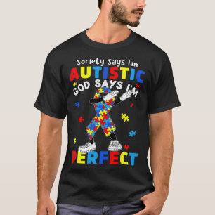 Camiseta Fita Autista Deus diz que eu sou perfeito Autismo
