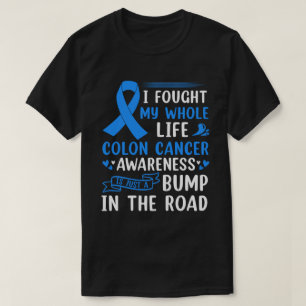 Camiseta Fita Azul Colortal de Consciência do Cancer de Co