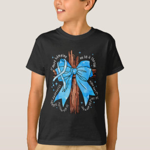 Camiseta Fita Azul de Consciência do Diabetes Cristão Bibli