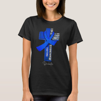 Camiseta Fita Azul de Conscientização sobre Diabetes Cruz C