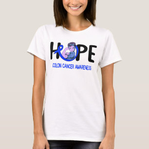 Camiseta fita azul de esperança cancer guerreira
