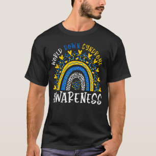 Camiseta Fita Azul e Amarela de Conscientização do Dia Mund