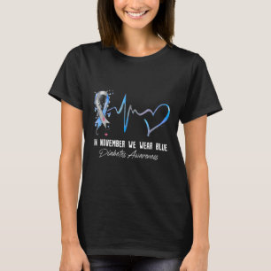 Camiseta Fita Azul Em Novembro Vestimos Azul Para Diabetes