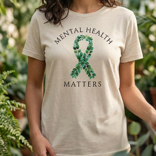 Camiseta Fita Botânica Verde Salgueiro Saúde Mental Importa