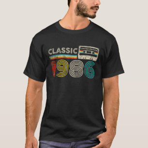 Camiseta Fita Cassete de Aniversário Clássica Vintage 1986
