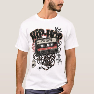 Camiseta Fita Cassete de Hip Hop dos Anos 90 Old School Ret