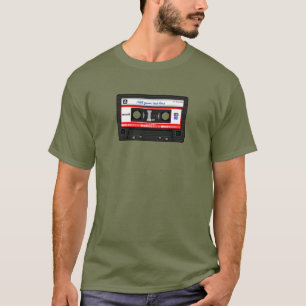 Camiseta fita cassete de música de vintage retrô de texto