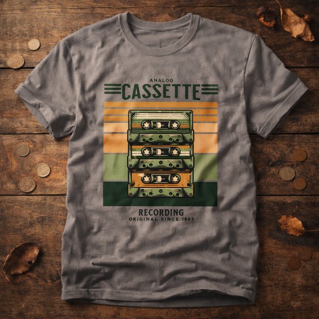 Camiseta Fita Cassete de Música Retro Vintage (Criador carregado)