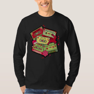 Camiseta Fita Cassete dos Anos 80 Música de Natal Retro Vin