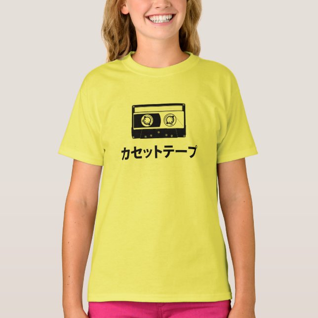 Camiseta Fita Cassete em Katakana (Caracteres Japoneses) (Frente)