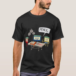 Camiseta Fita Cassete Médica de Unidade Operacional Lápis