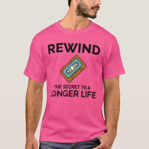 Camiseta Fita Cassete Rebobinando Nostalgia dos Anos 80 Ret