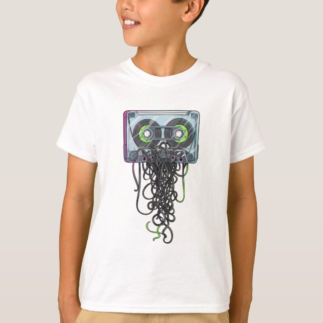 Camiseta Fita Cassete Retro Enrolada Crianças (Frente)