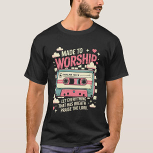 Camiseta Fita Cassete Retro Feita para Adorar Salmos 1506 C