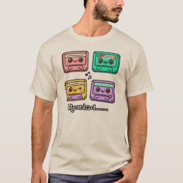 Camiseta Fita Cassete Retro Fofa "Retroceder" Design Kawaii