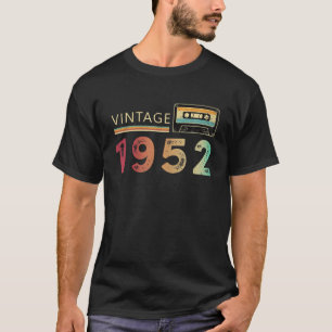 Camiseta Fita Cassete Vintage 1952 Aniversário De 70 Anos