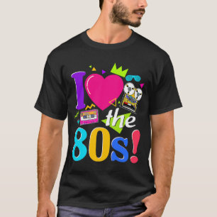 Camiseta Fita cassete Vintage I Love The 80's Made Me 1980