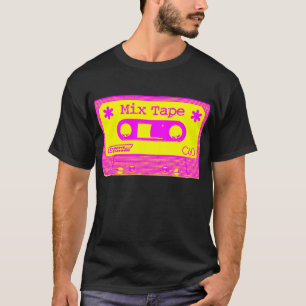Camiseta Fita combinada psicodélica - Magenta e Amarelo