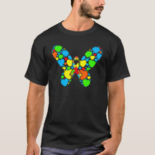 Camiseta Fita da Autismo Borboleta Conscientização Apoio