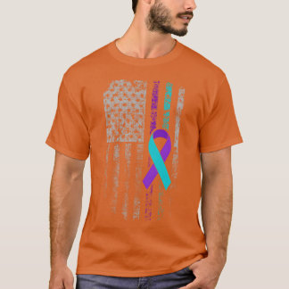 Camiseta Fita da Bandeira Americana de Conscientização da P