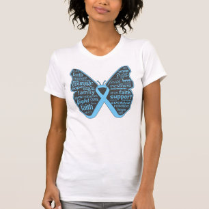 Camiseta Fita da borboleta da consciência da doença de