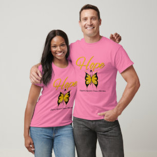 Camiseta Fita da borboleta da esperança do cancer do