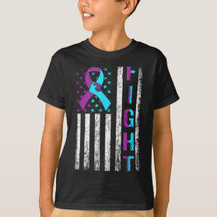 Camiseta fita da consciência da prevenção de lutas bandeira